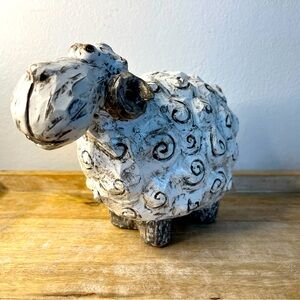 Decorative Sheep Resin White Gray Holiday Decoration